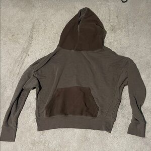 Size large brown color block hoodie